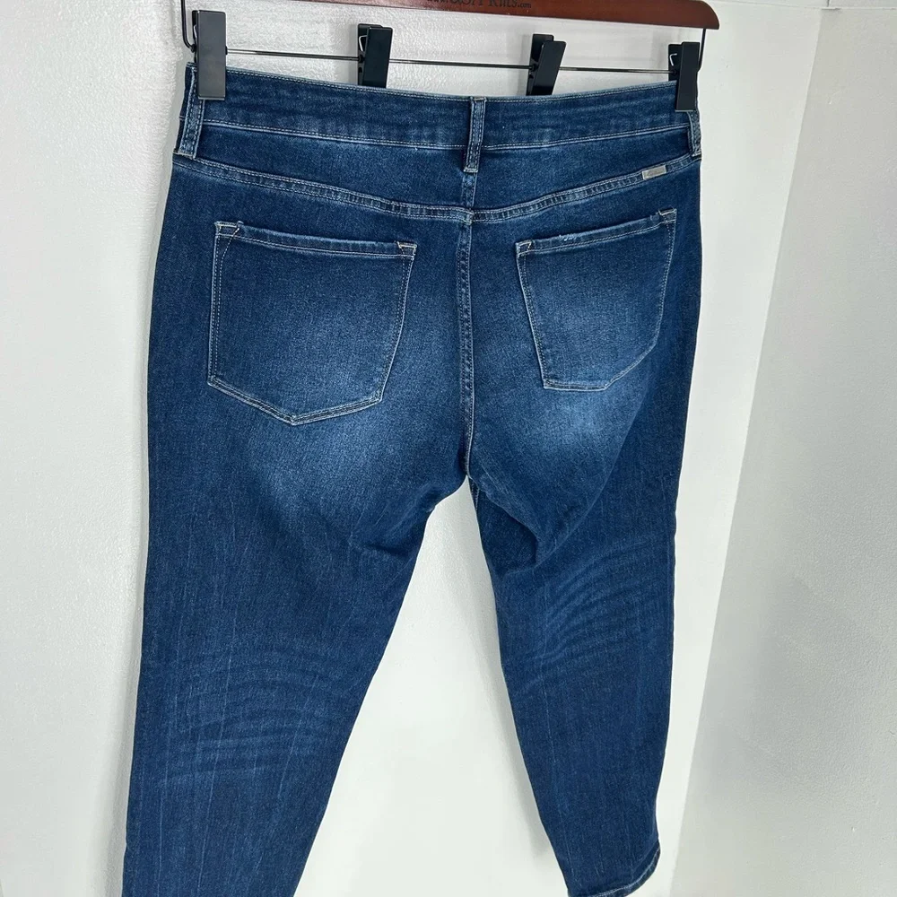 Kancan 90s Boyfriend‎ Jeans Size 14 Stretch Denim Whiskers Comfort Office 37x29